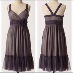 🆕 ANTHROPOLOGIE Silver/Grey Tulle Dress 6